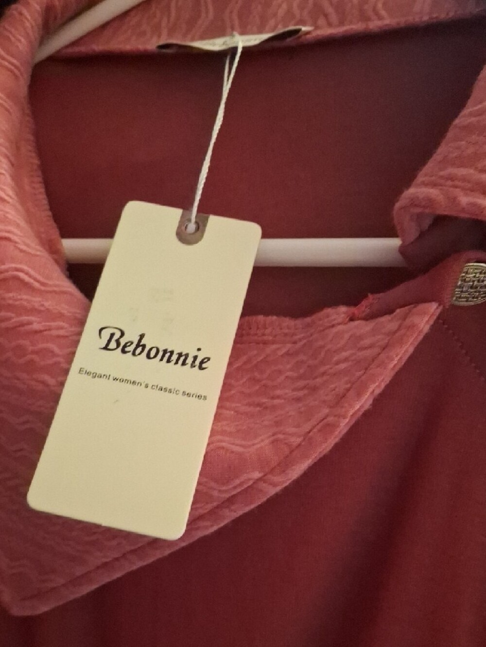 Boheme Red/Pink Long-Sleeve Tunic with Detailed Collar - Picture 11 of 11